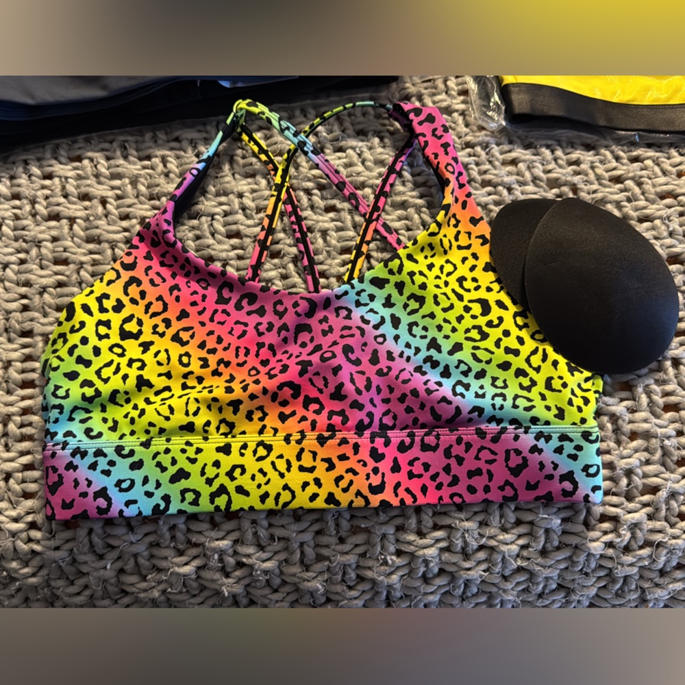 Rainbow Leopard Print Strappy Top